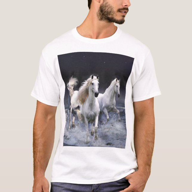 T-shirt Chevaux à lancer l'oreiller (Devant)