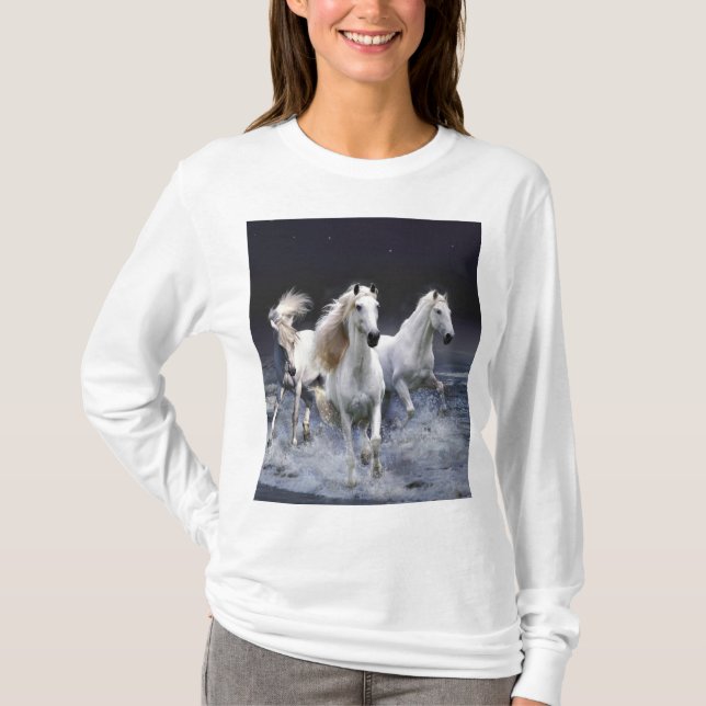 T-shirt Chevaux à lancer l'oreiller (Devant)