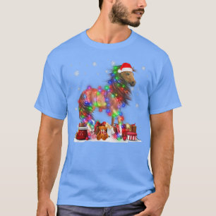 T-shirt Chevaux amusants Arbre feux de Noël Joyeux Mat Pyj