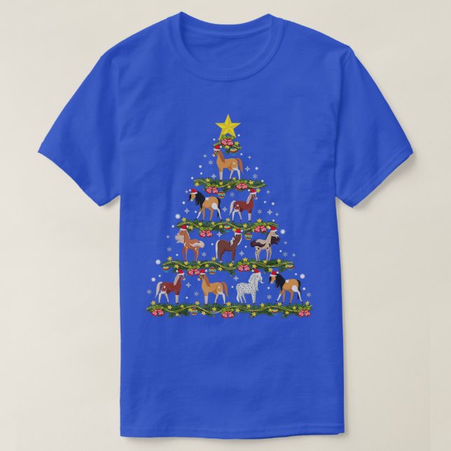 T-shirt Chevaux Arbre de Noël Cheval Xmas Ornements T-shir (Design devant)