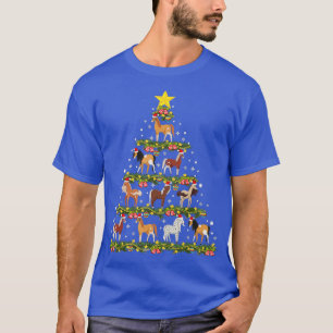 T-shirt Chevaux Arbre de Noël Cheval Xmas Ornements T-shir