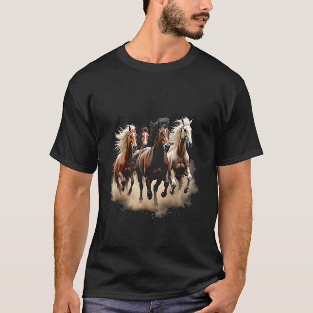 T-shirt Chevaux au galop (Devant)