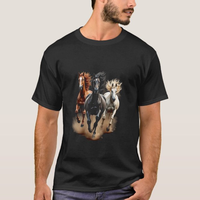 T-shirt Chevaux au galop (Devant)