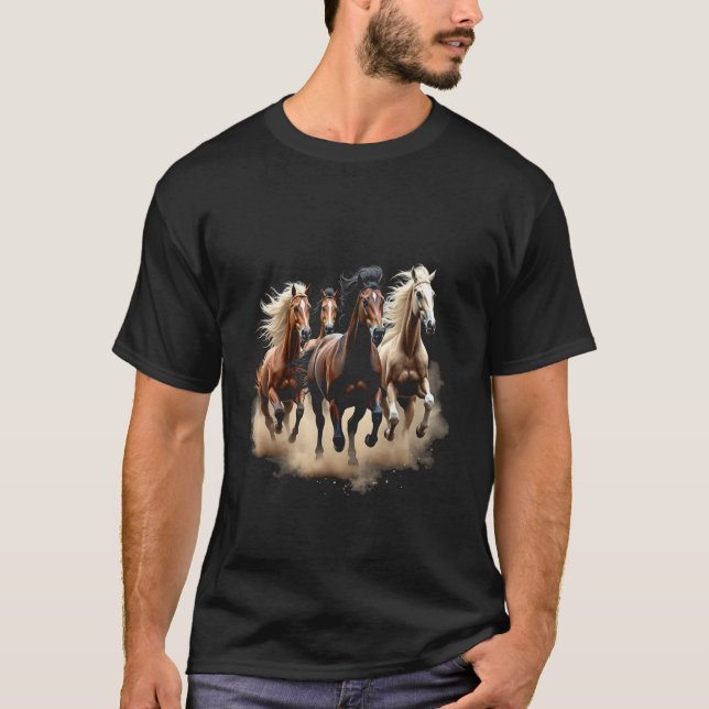 T-shirt Chevaux au galop (Devant)