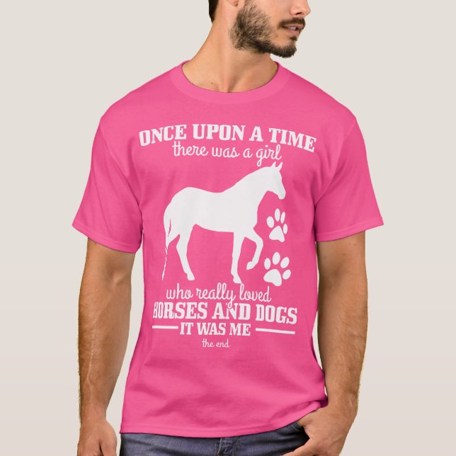 T-shirt Chevaux Chiens Drôle Cavalière Fille de Cheval (Devant)