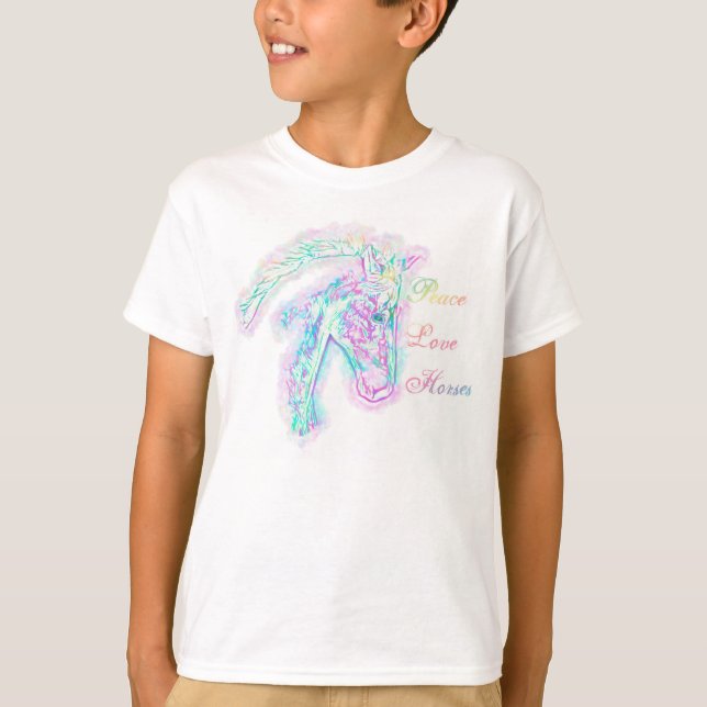 T-shirt Chevaux d'amour de paix (Devant)