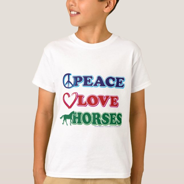 T-shirt Chevaux d'amour pour la paix (Devant)