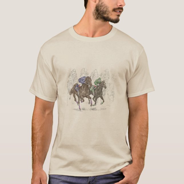 T-shirt Chevaux de course à la galopante (Devant)