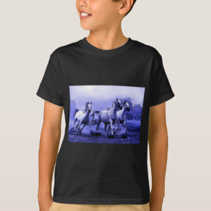 T-shirt Chevaux de course et Lune Bleue