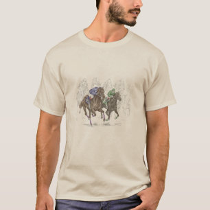 T-shirt Chevaux de course galopants