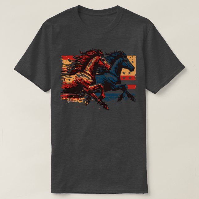 T-shirt Chevaux de course Style Vintage (Design devant)