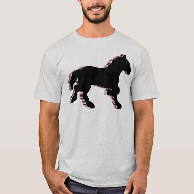 T-shirt chevaux empilés (Devant)