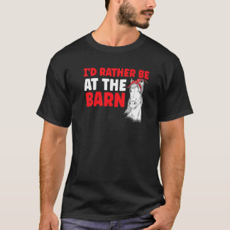 T-shirt Chevaux Équestre Je préférerais être à l'écurie C