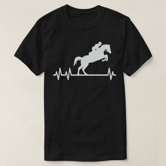 T-shirt Chevaux équestres à battement de coeur Pulse Rider (Design devant)