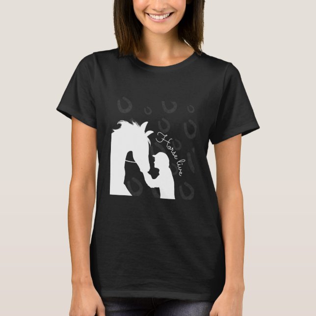T-shirt Chevaux Équitation Dames Pour Rider (Devant)