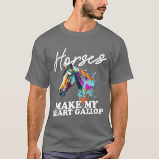 T-shirt Chevaux Faire Mon Coeur Gallop équitation Girl Hor