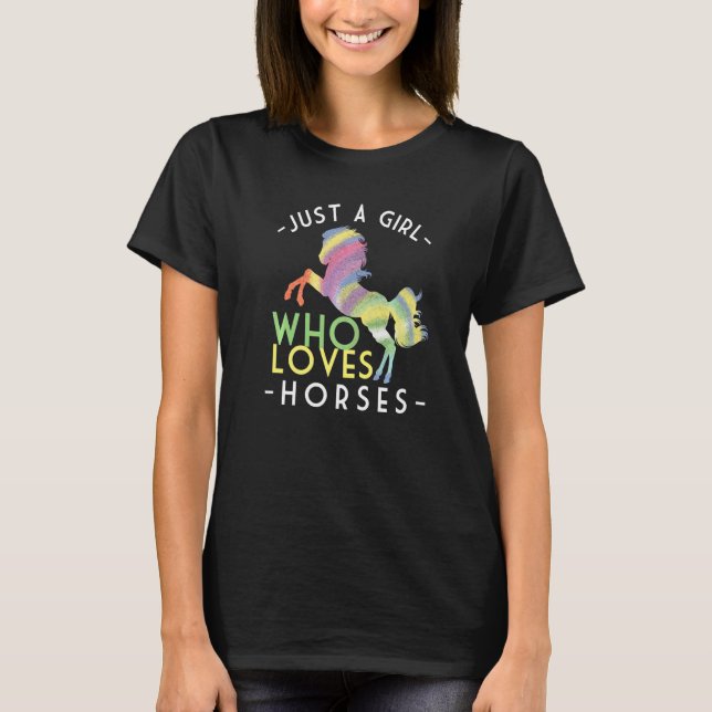 T-shirt Chevaux jolies course Ride Animal Equestrians Girl (Devant)