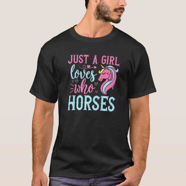 T-shirt Chevaux Juste Une Fille Qui Aime (Devant)