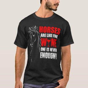 T-shirt Chevaux Mignons & Vin Chevaux Équestres Ferme de C