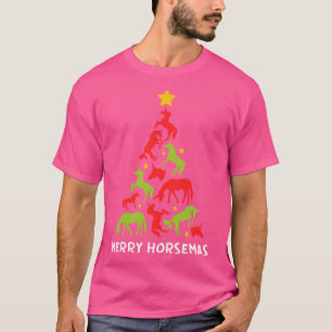 T-shirt Chevaux Noël Arbre Cheval Noël