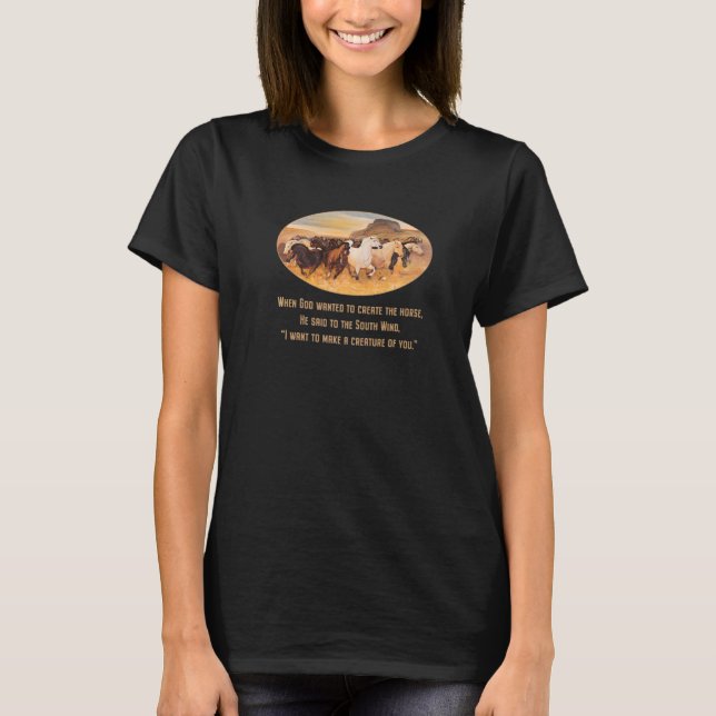 T-shirt Chevaux sauvages courant avec une citation inspira (Devant)
