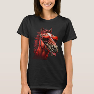 T-shirt Chevaux Tête Lunettes de soleil humoristiques