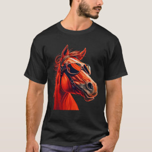 T-shirt Chevaux Tête Lunettes de soleil humoristiques 2
