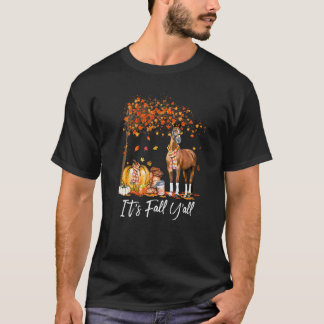 T-shirt Chevaux Thanksgiving C'est automne Y'all Happy Fal