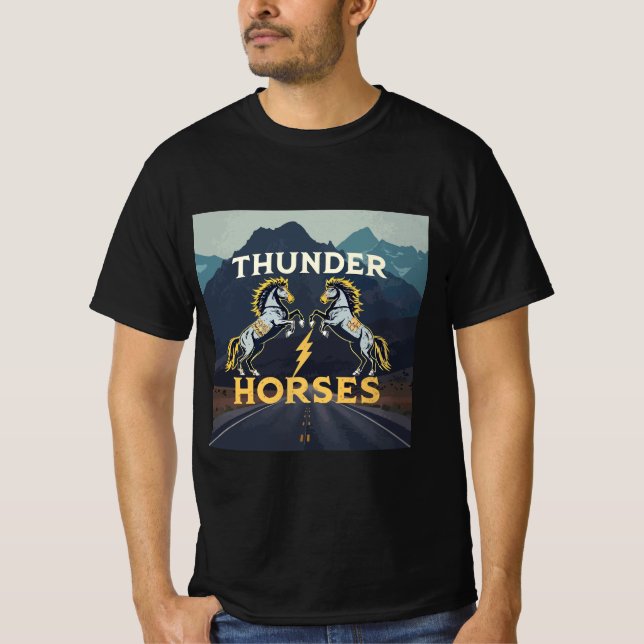 T-shirt Chevaux Thunder - Majestic Storm Riders (Devant)