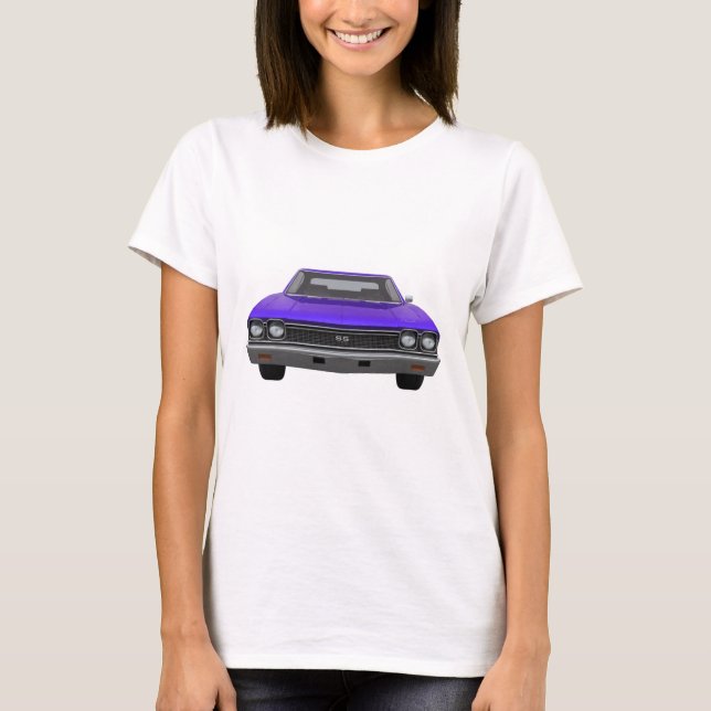T-shirt Chevelle 1968 solides solubles : Finition pourpre (Devant)