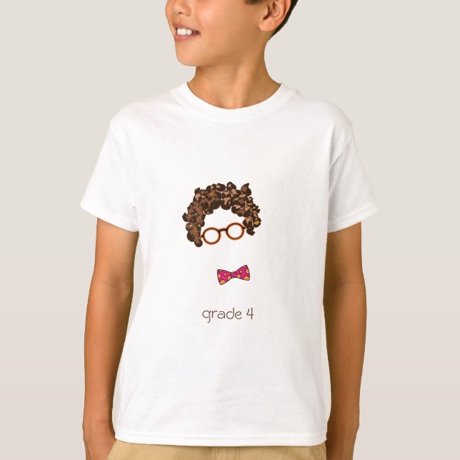 T-shirt cheveux bouclés de qualité personnalisée garçon av (Devant)
