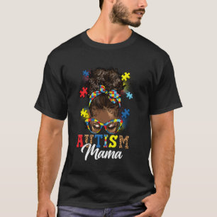 T-shirt Cheveux Bun Méchés Femmes Afro Noires Maman Autism