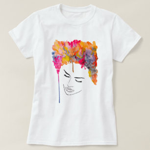T-shirt Cheveux cool de femme funky coloré