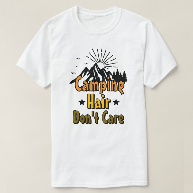 T-shirt Cheveux de Camping On S'en Fout (Design devant)