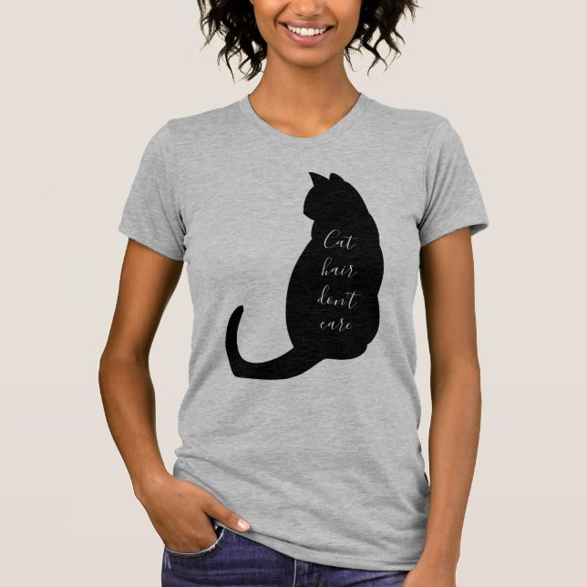 T-shirt Cheveux de chat ne se soucient pas de la citation  (Devant)