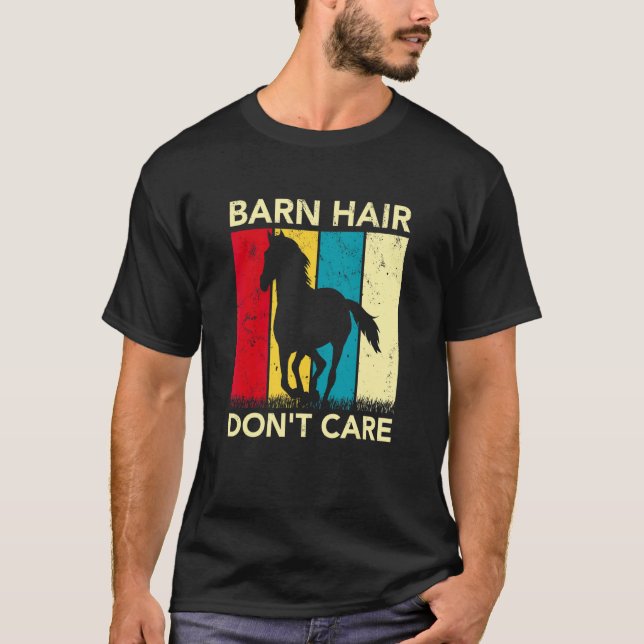 T-shirt Cheveux de grange, on s'en fiche Cheval À cheval C (Devant)