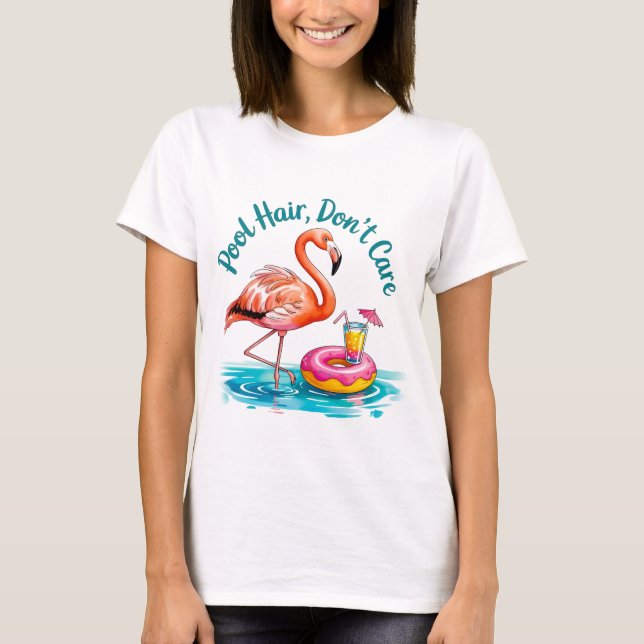 T-shirt Cheveux de Piscine, On s'en fiche  (Devant)