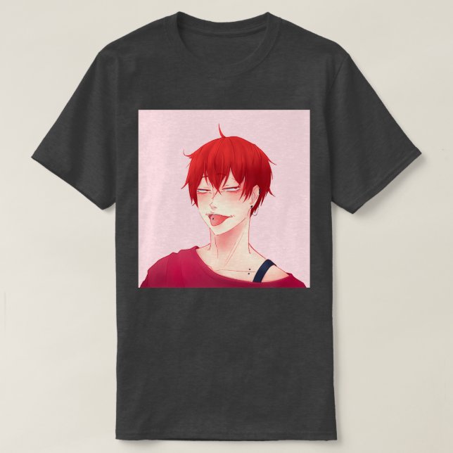 T-shirt Cheveux Descendre Tendou Satori Rose bg (Design devant)