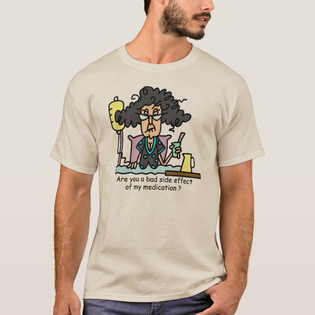 T-shirt Cheveux foncés d'effet secondaire de médicament (Devant)