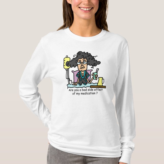 T-shirt Cheveux foncés d'effet secondaire de médicament (Devant)