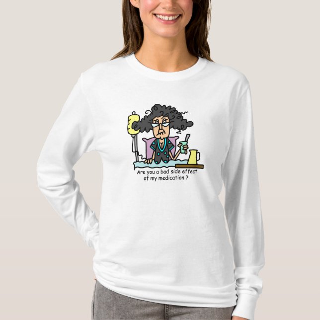 T-shirt Cheveux foncés d'effet secondaire de médicament (Devant)