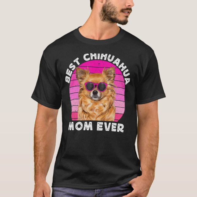 T-shirt Cheveux long Chihuahua Maman Chiwawa Brown Chiwawa (Devant)