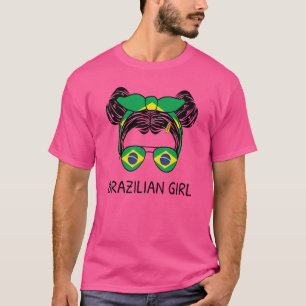 T-shirt Cheveux Messy Brésilienne Fille Brésil Pride Femme