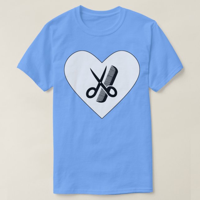 T-shirt Cheveux peigne amour ciseaux cadeau (Design devant)