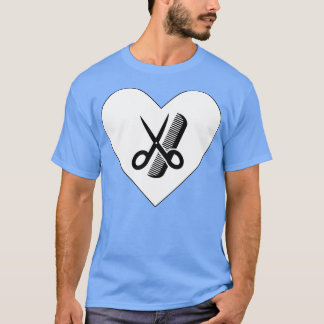 T-shirt Cheveux peigne amour ciseaux cadeau