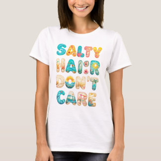 T-shirt Cheveux salés - Gras Vibes de plage Graphique D