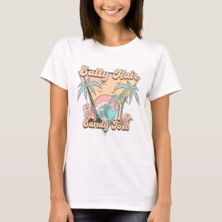 T-shirt Cheveux salés orteils sablonneux ambiance vague de