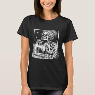 T-shirt Cheveux Squelette Douche Halloween Coudre Femmes G