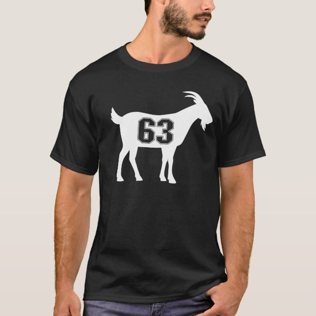 T-shirt Chèvre 63 G.O.A.T. Numéro Soixante-trois chèvre (Devant)