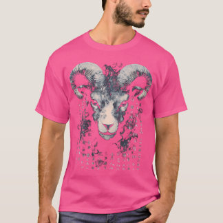 T-shirt Chèvre Art Texte Visage Animal Motif Chèvre